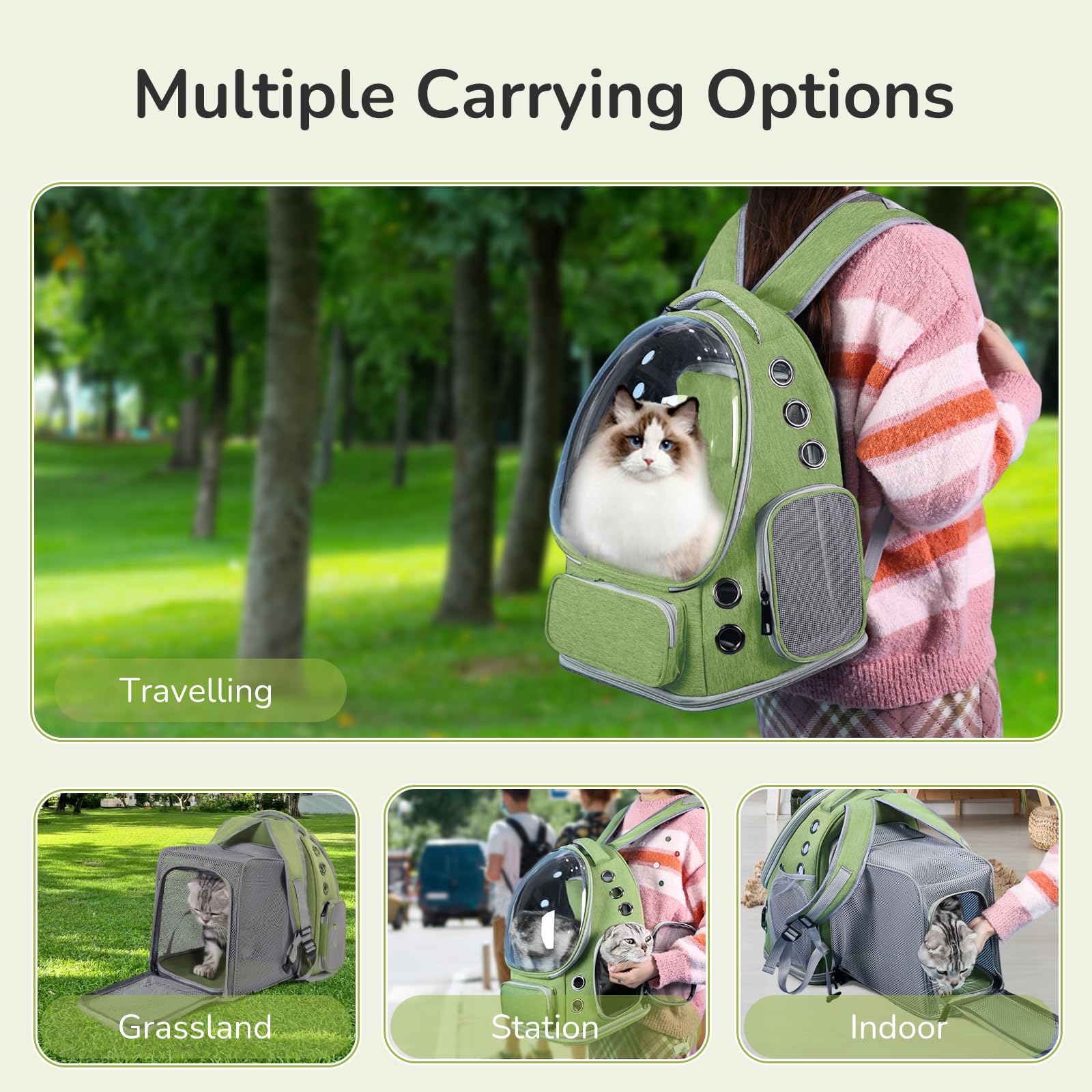 GixDix cat backpack in use during travel shows safe pet transport on the go.