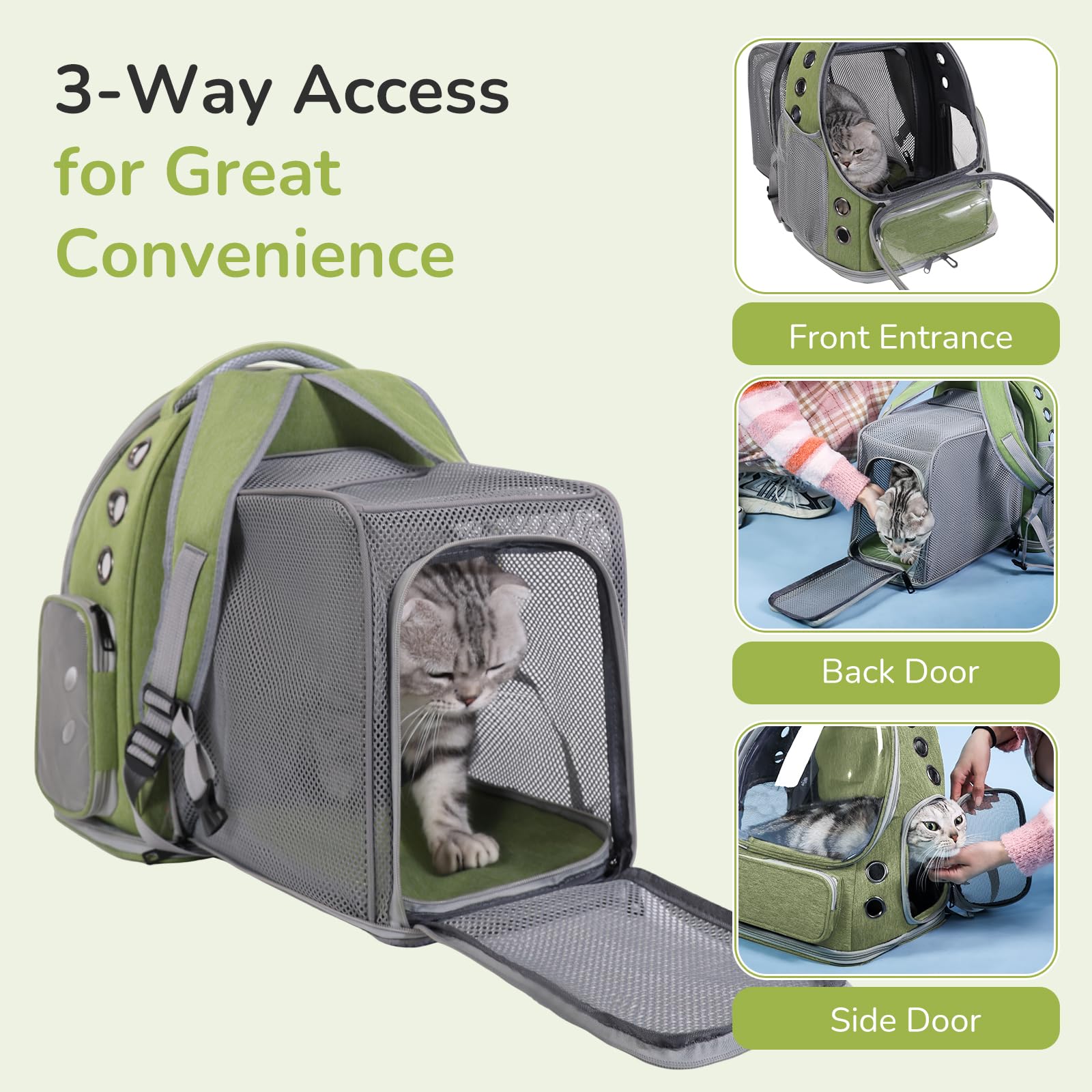 GixDix cat backpack removable mat simplifies cleaning after adventures.