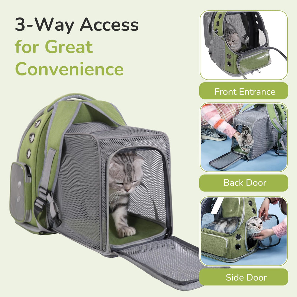 GixDix cat backpack removable mat simplifies cleaning after adventures.