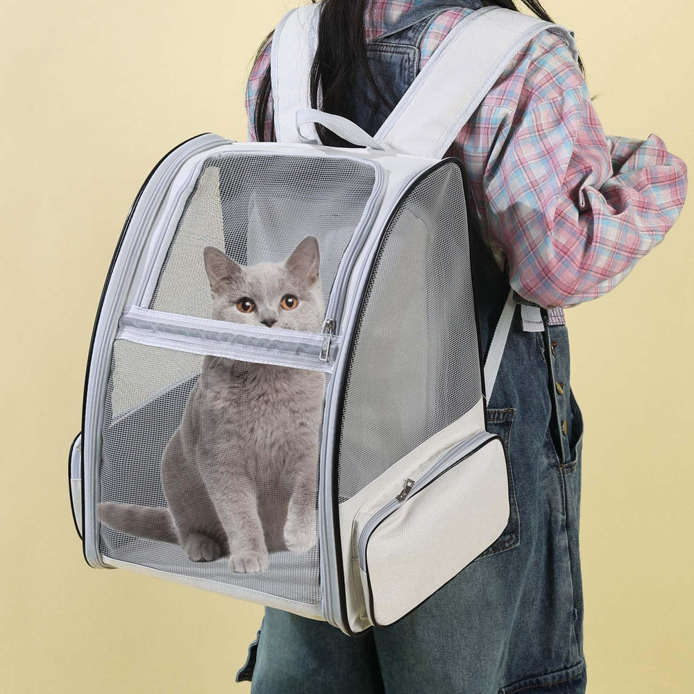 GixDix expandable cat backpack folds flat for compact storage.