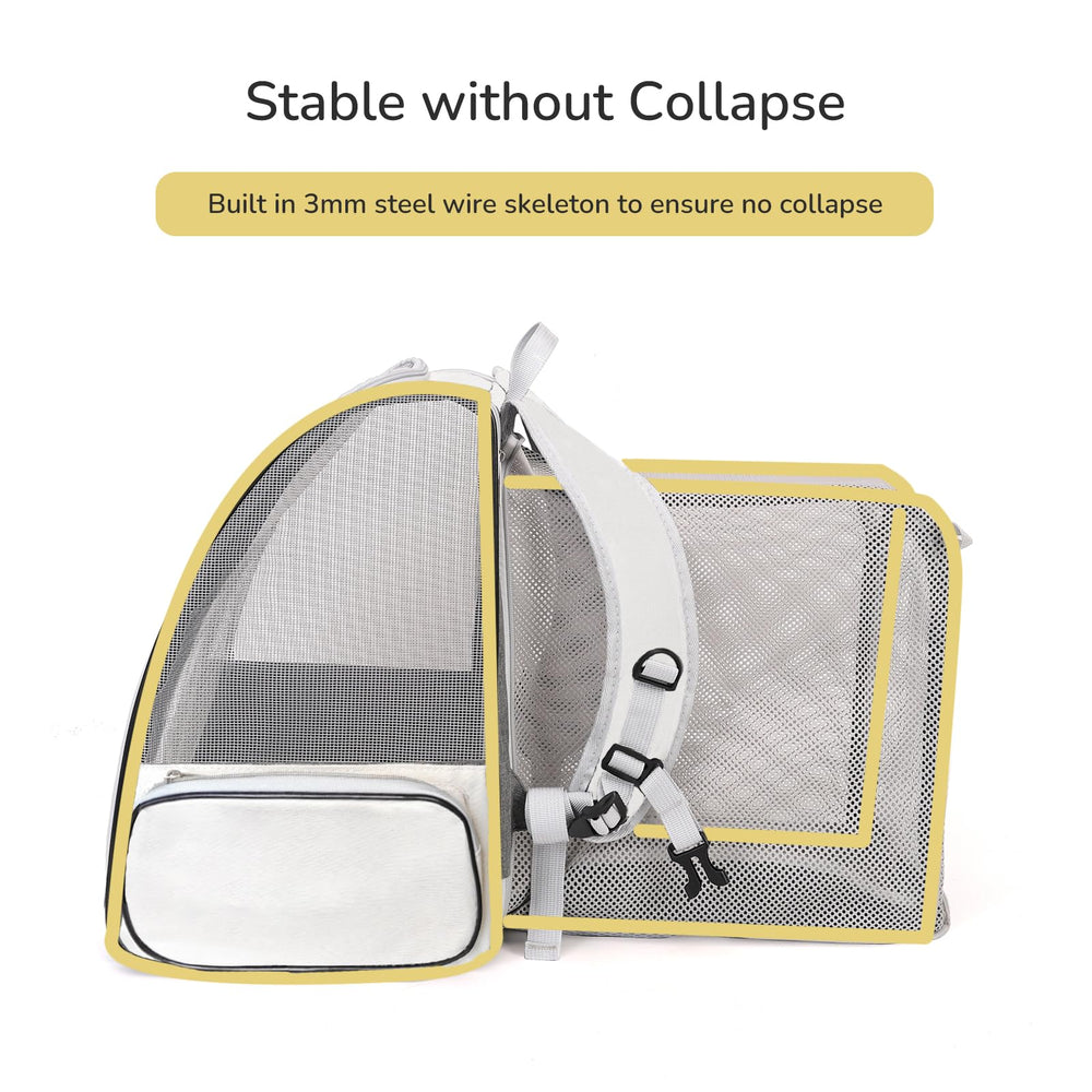 GixDix expandable cat backpack mesh windows on top provide cool airflow.