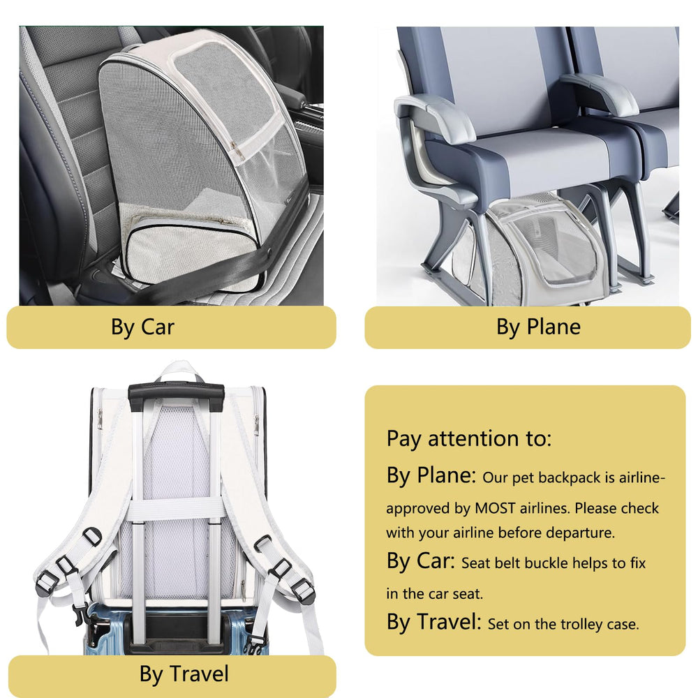 GixDix expandable cat backpack shoulder strap enables hands-free transport.