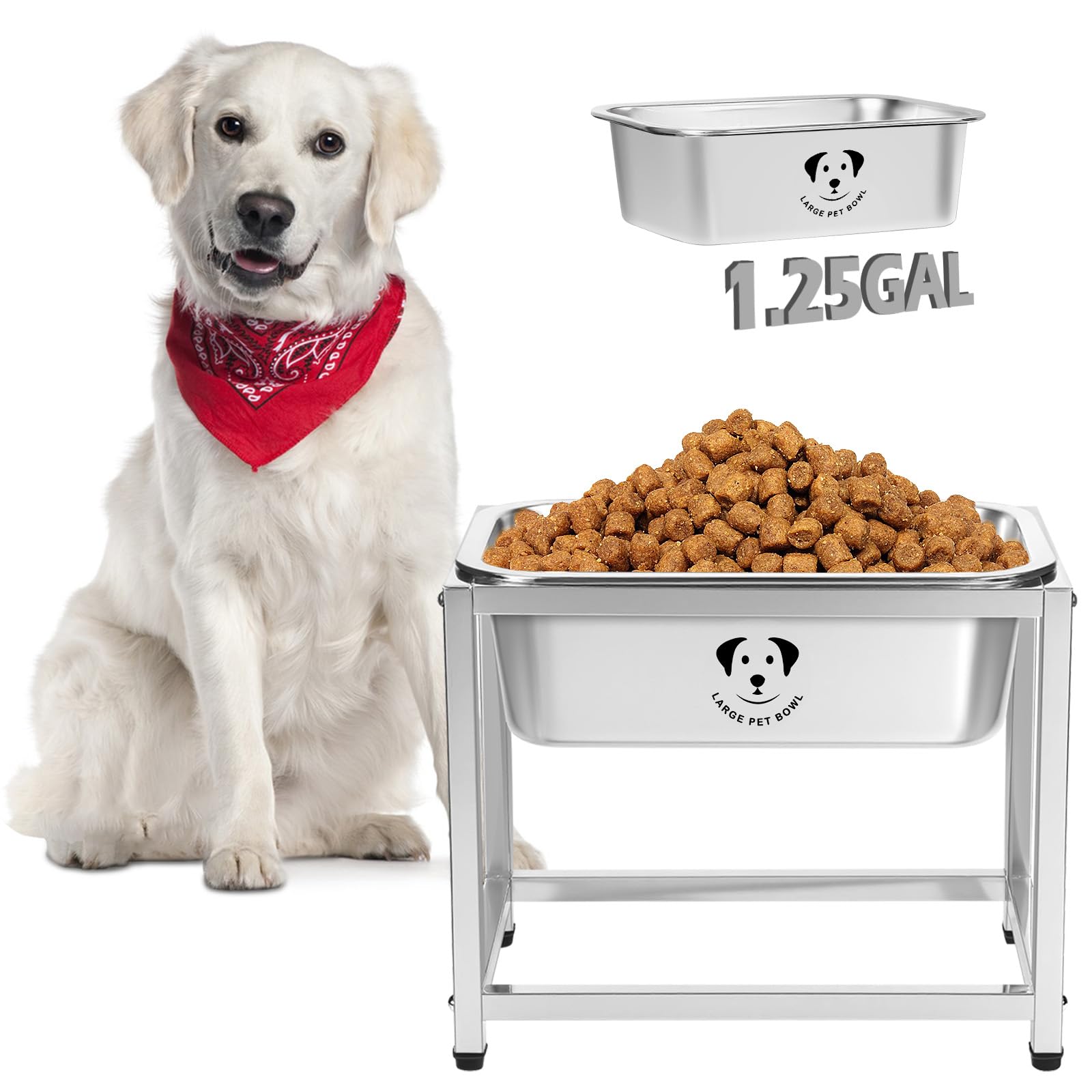 GIXSEGIE elevated dog water bowl stand keeps bowls at a comfortable height for easy feeding.