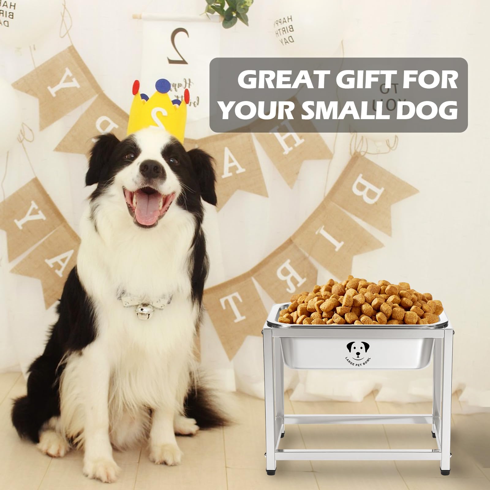 GIXSEGIE indoor-outdoor dog water bowl fits kitchen or patio setups.