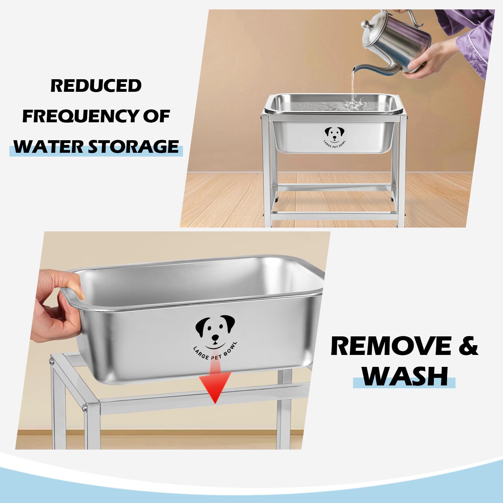 GIXSEGIE 1.25 gallon capacity keeps water available for multi-pet households.