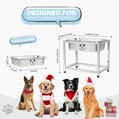 GIXSEGIE raised stainless steel dog bowl emphasizes rust resistance for easy cleaning.