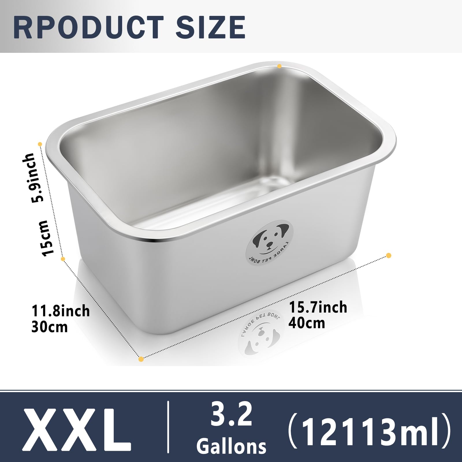 GIXSEGIE deep-well stainless steel bowl holds ample food and water.