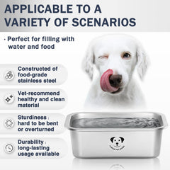 GIXSEGIE XL stainless steel dog bowl with 2.65 gallon capacity for multi-pet households