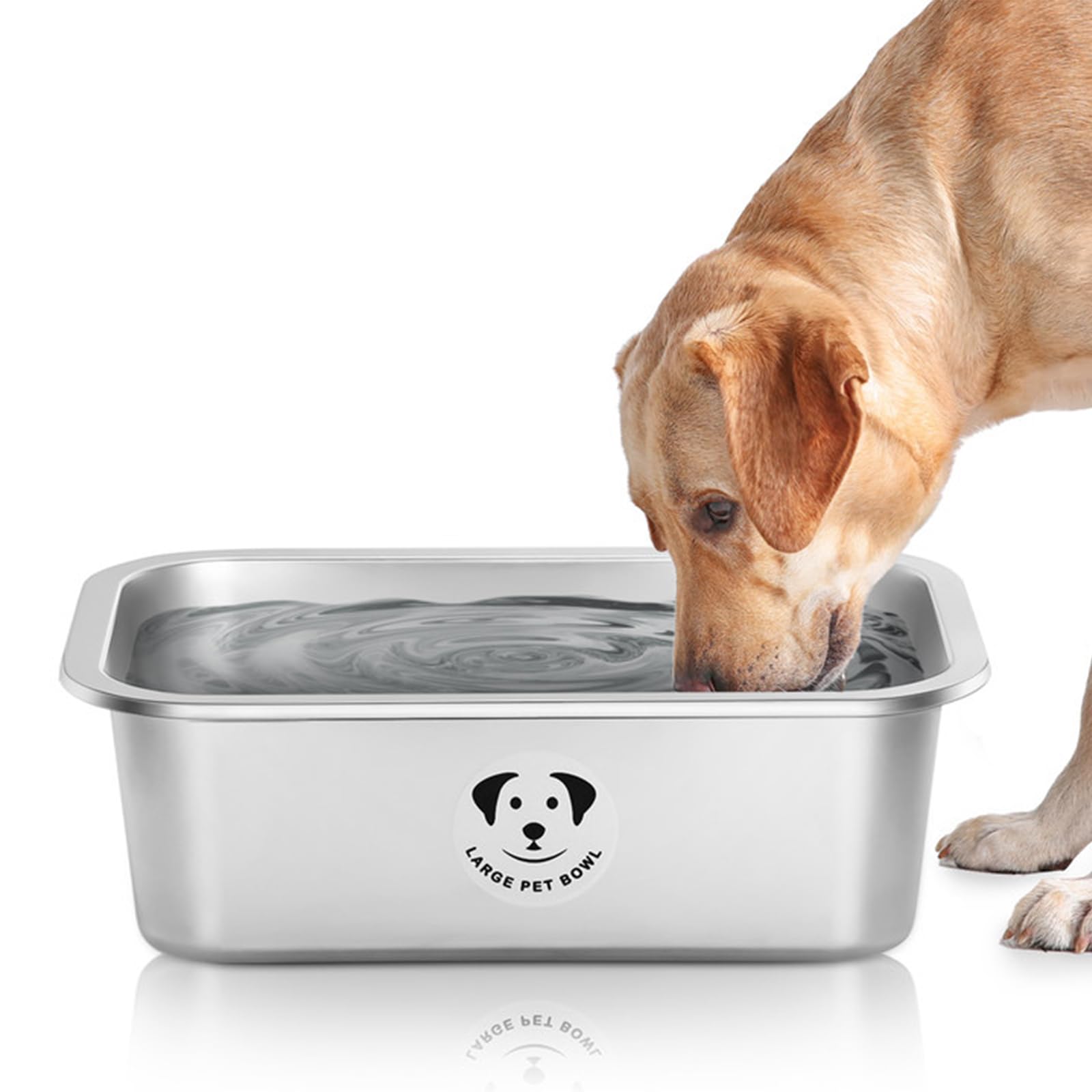 GIXSEGIE XL stainless steel dog bowl top view ideal for easy feeding.