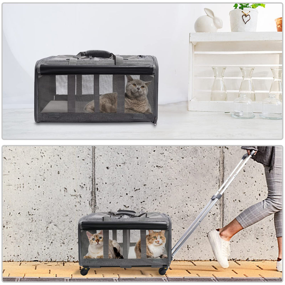 GJEASE Cat Rolling Carrier soft bottom mats provide comfortable, safe resting.