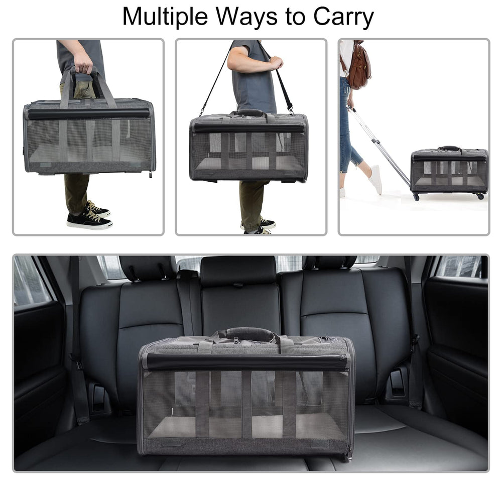 GJEASE Cat Rolling Carrier durable cation linen and polyester construction resists wear.