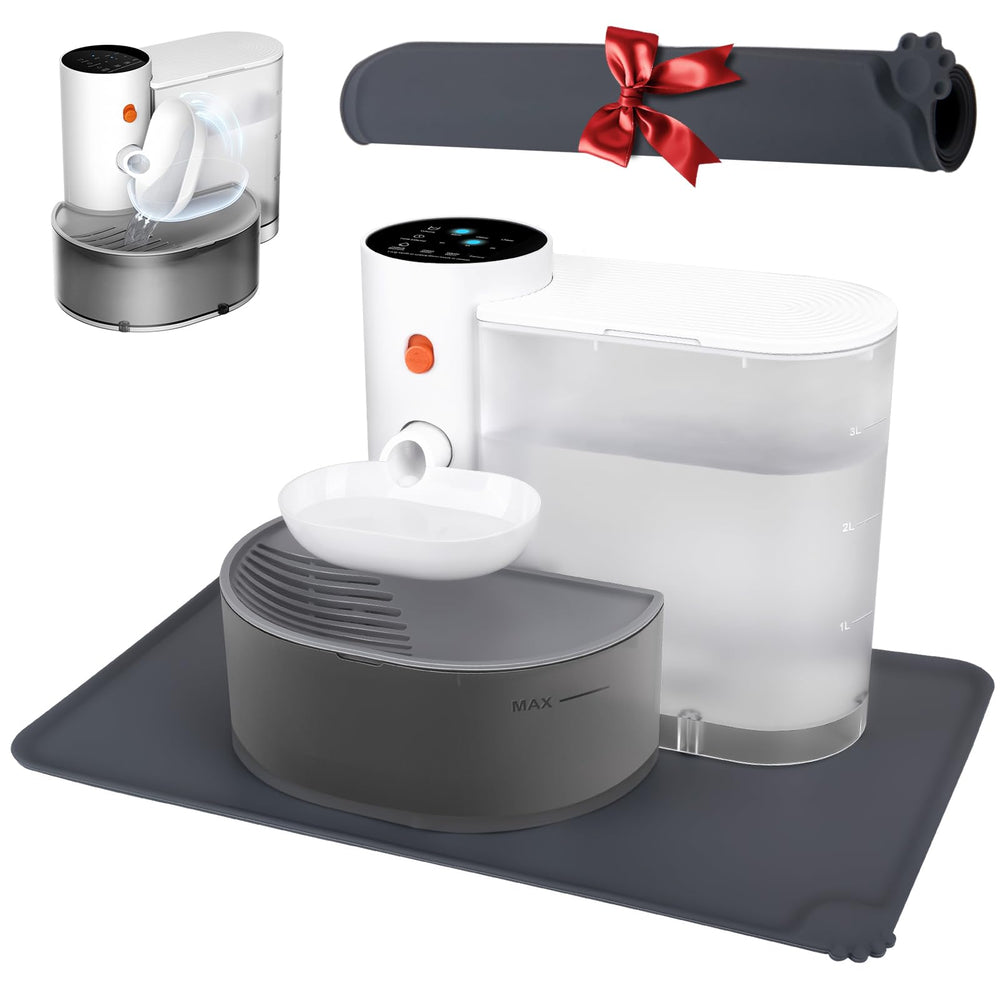 GJEASE Smart Pet Water Fountain front view for cordless placement and easy access.