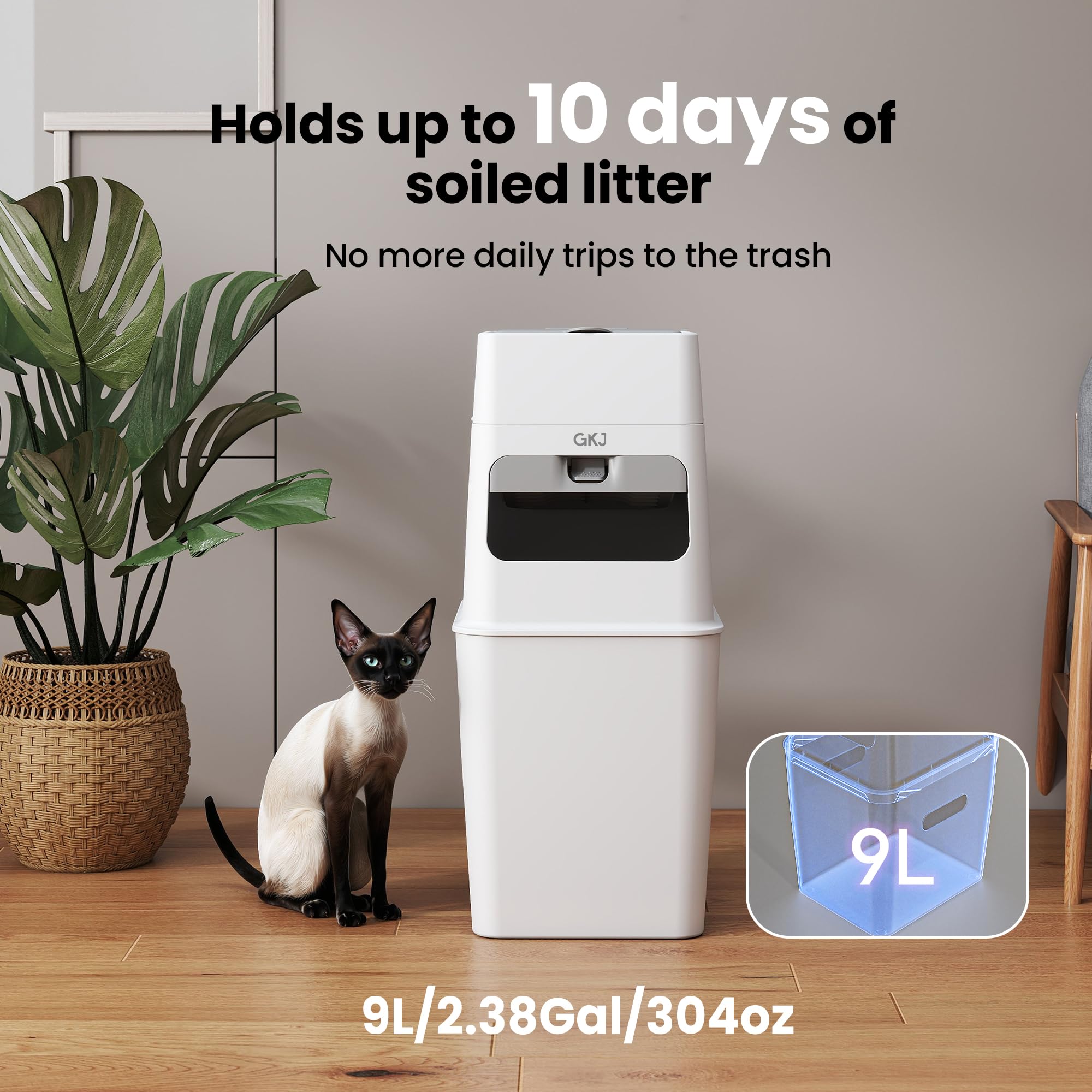 GKJ cat litter trash can odor-barrier design helps maintain a fresher room