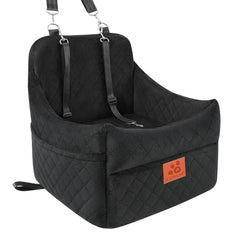 GL GLENSLAVE dog car seat front view with secure leashes for calm driving