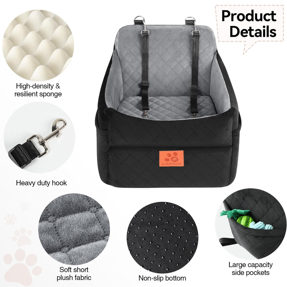 GL GLENSLAVE safety belts close-up demonstrates dual security straps for added pet protection.