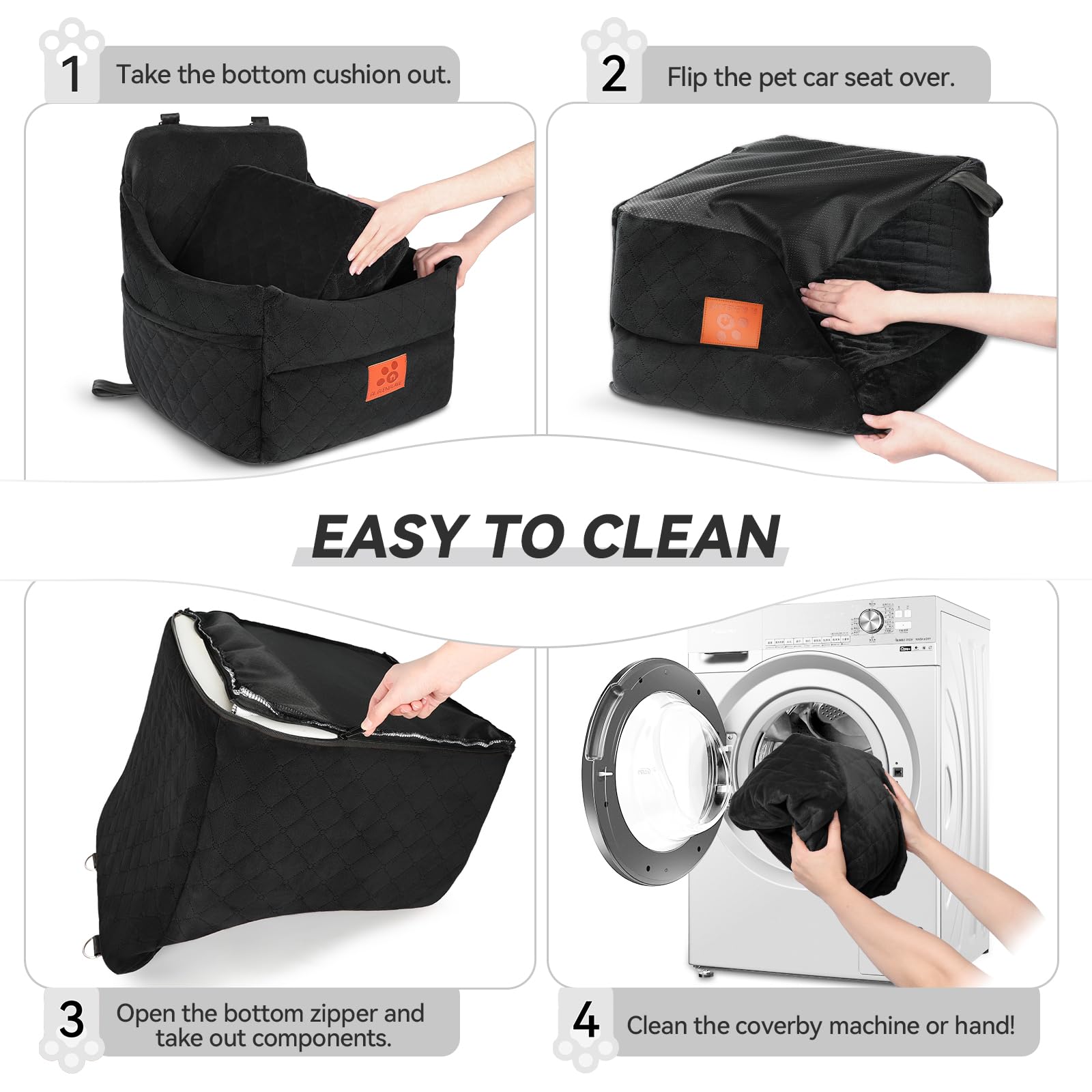 GL GLENSLAVE dog car seat washable cover and foam for easy cleaning