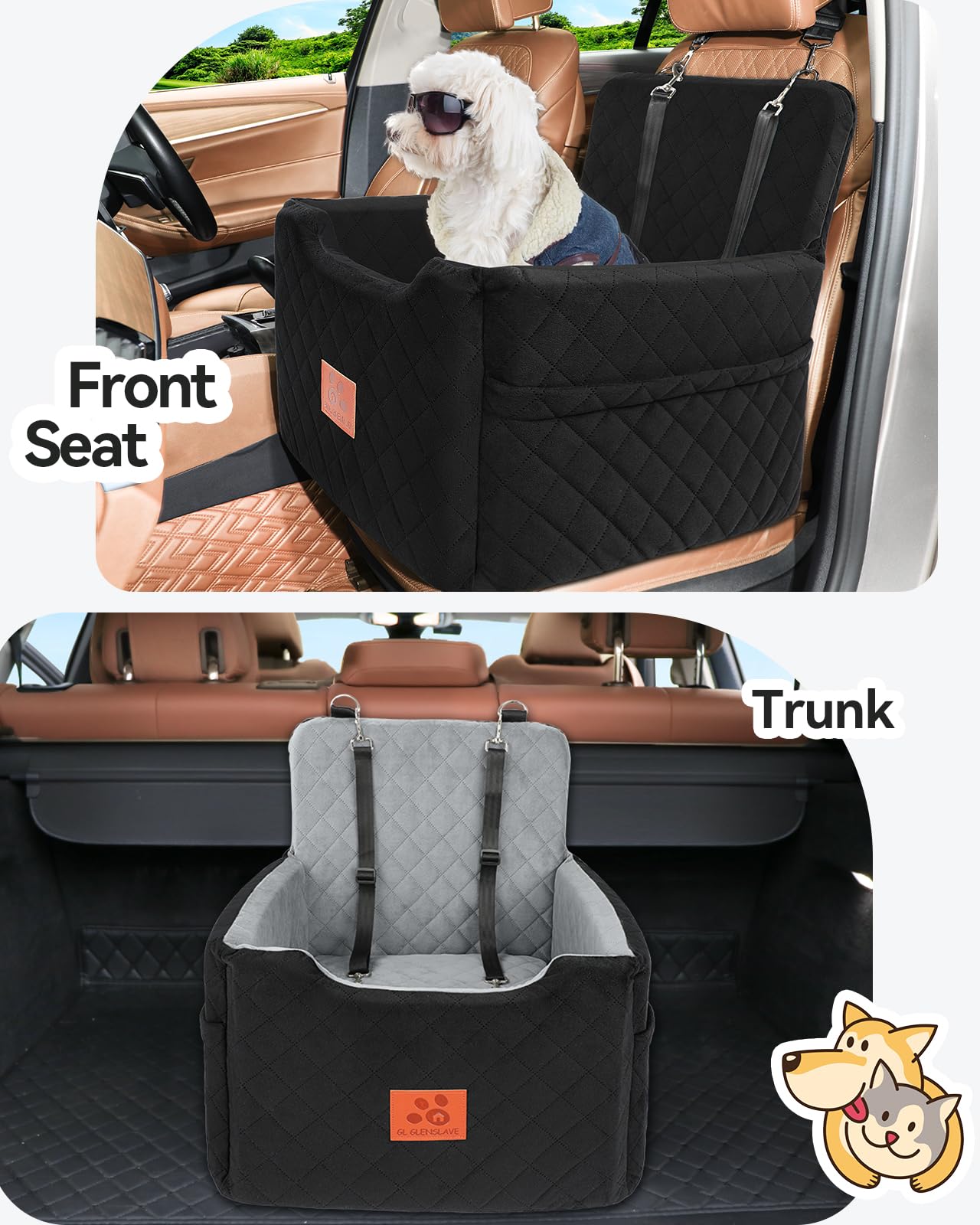 GL GLENSLAVE fits front or back seat for versatile placement