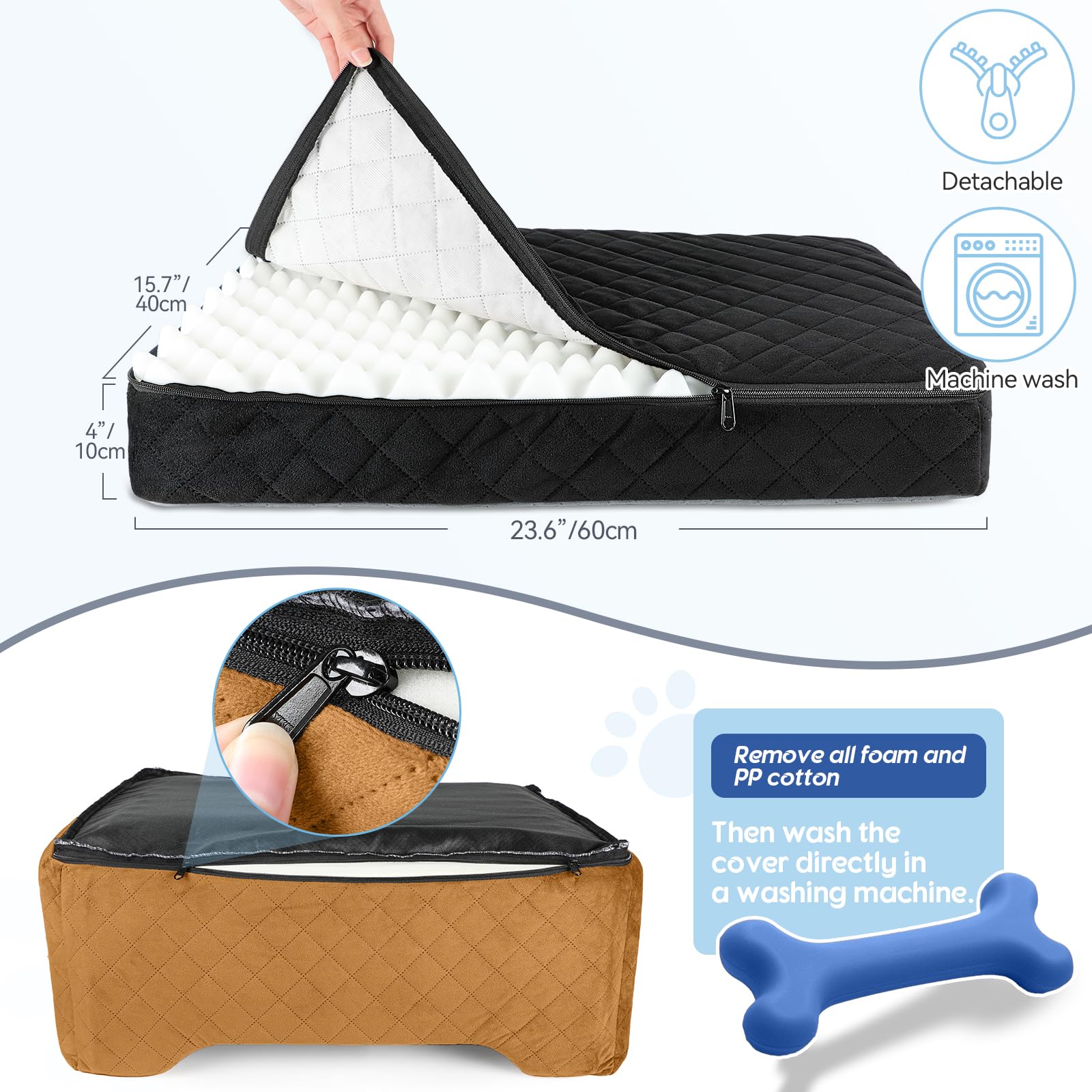 GL GLENSLAVE removable washable cover makes cleanup quick and easy.