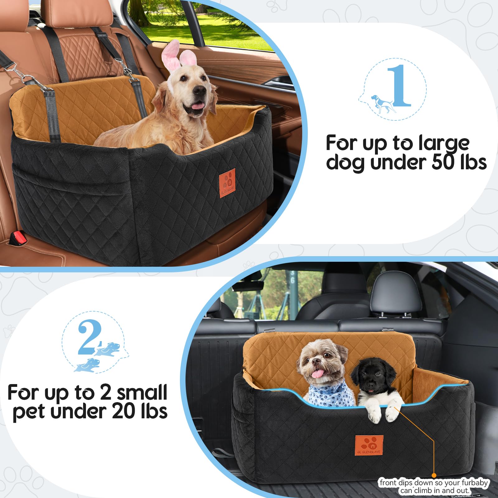GL GLENSLAVE secure straps and leashes keep pets safely restrained in transit.