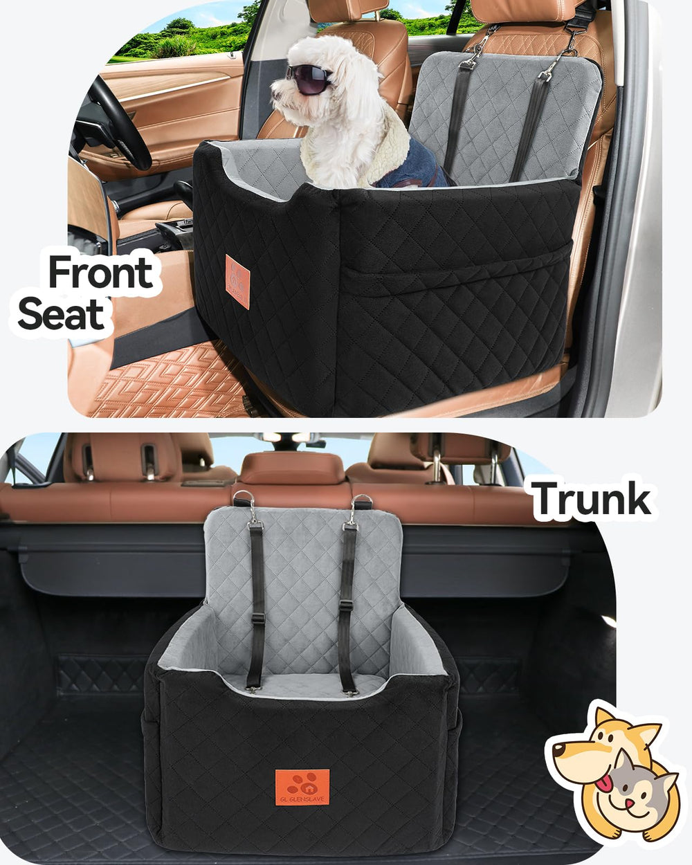 GL GLENSLAVE two safety belts provide secure restraint during travel.