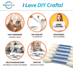 Glaciart One swabs cat toys catnip-filled—aromatic stimulation motivates chasing and bonding