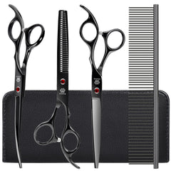 GLADOG kit contents featuring thinning shear for precise grooming
