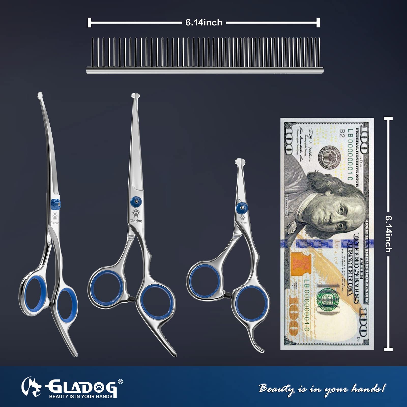 GLADOG pet comb close-up for detangling and preparing coat