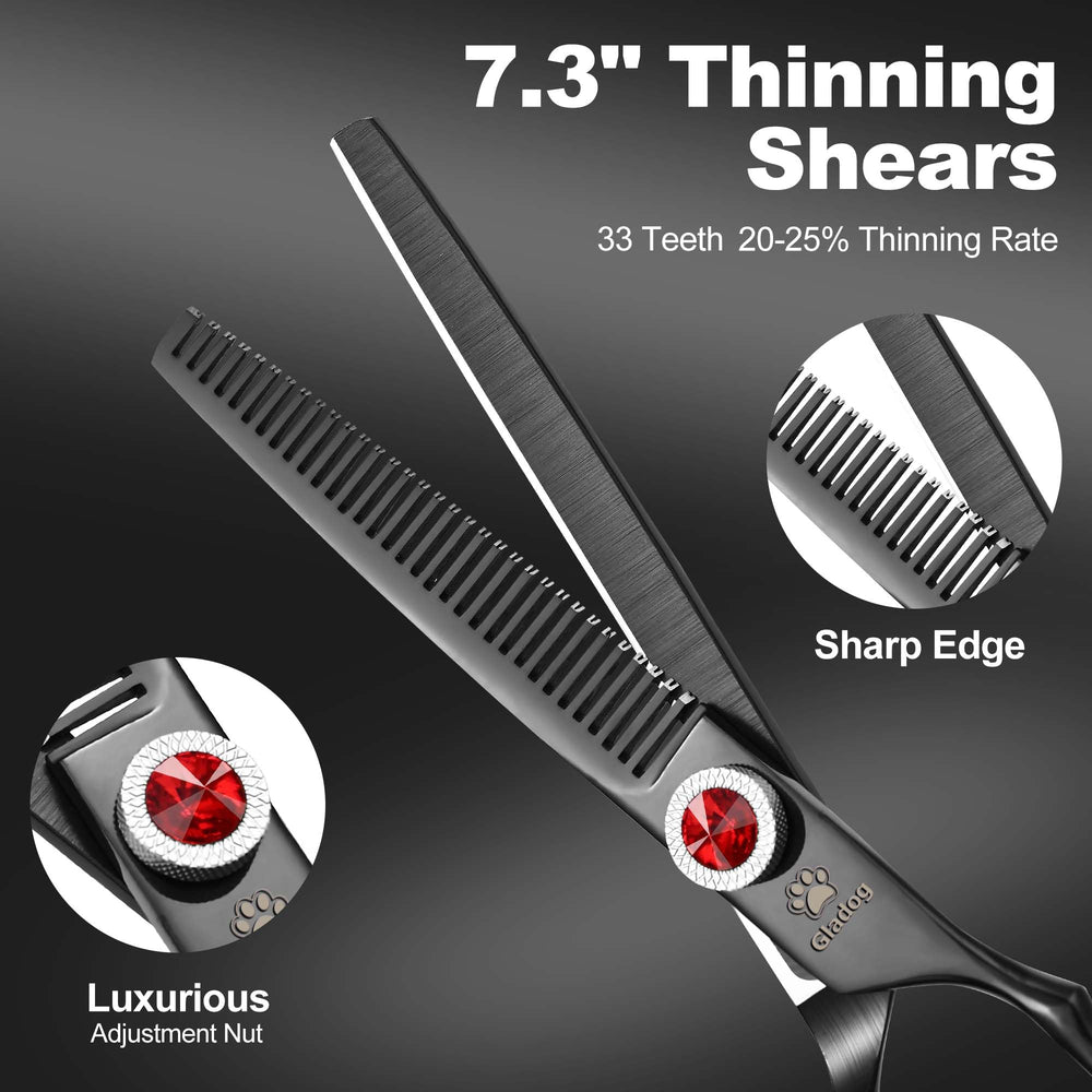 GLADOG Pro Black Curved Scissor helps finish with smooth natural curves.