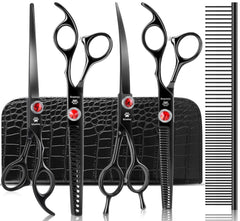 GLADOG Pro Black Straight Scissor for dogs delivers precise lines for clean grooming results.