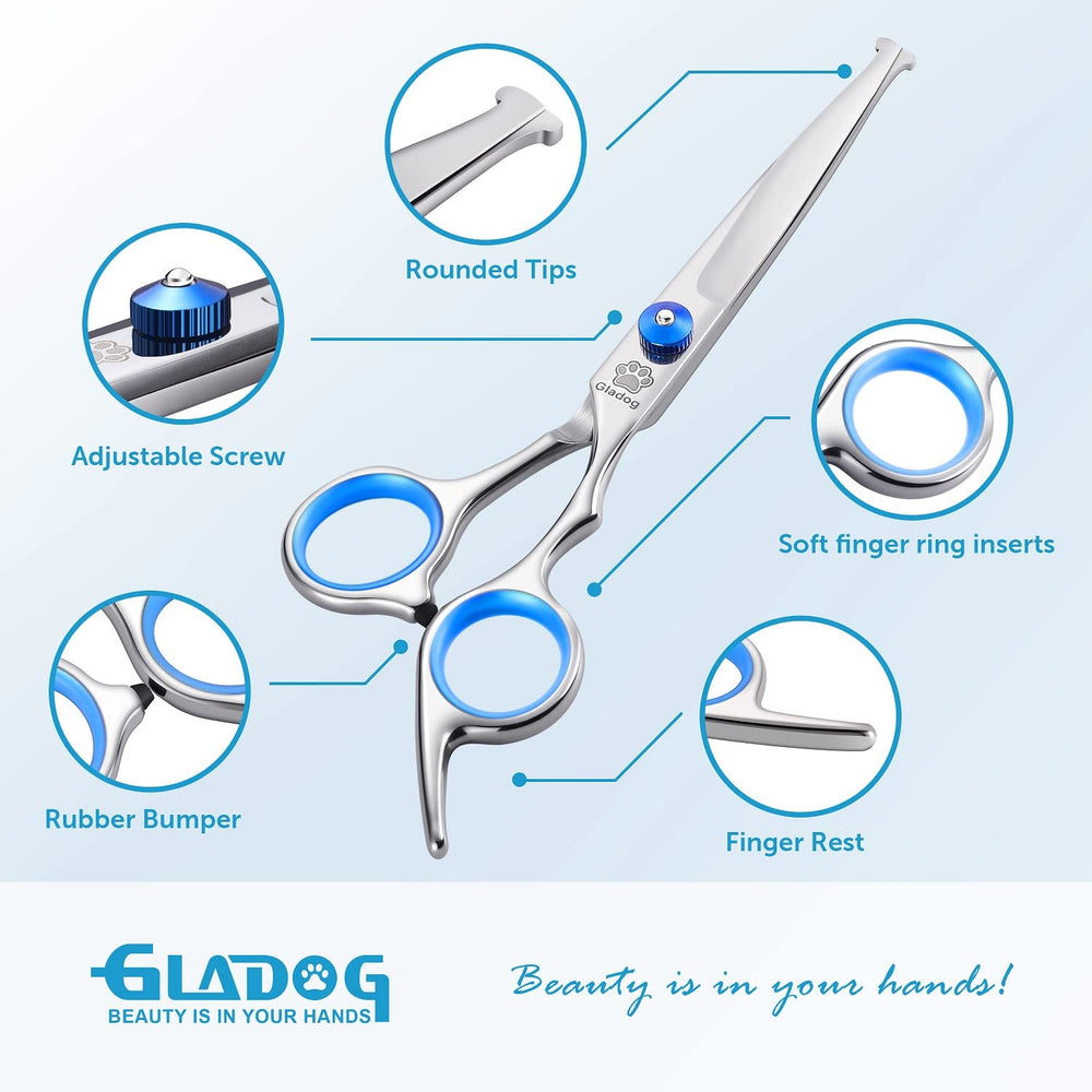 GLADOG curved scissors shaping contours with smooth snag free trimming