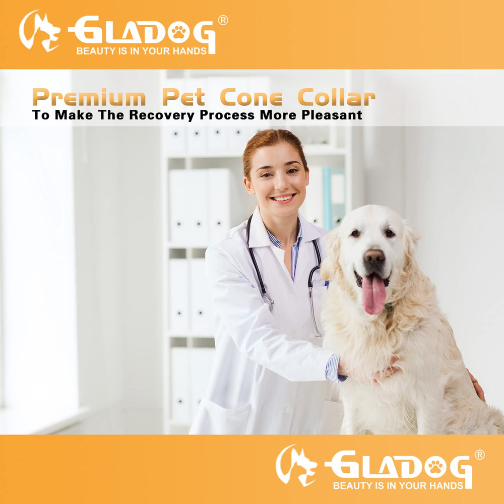 GLADOG soft dog cone collar easy-cleaning washability in PVC