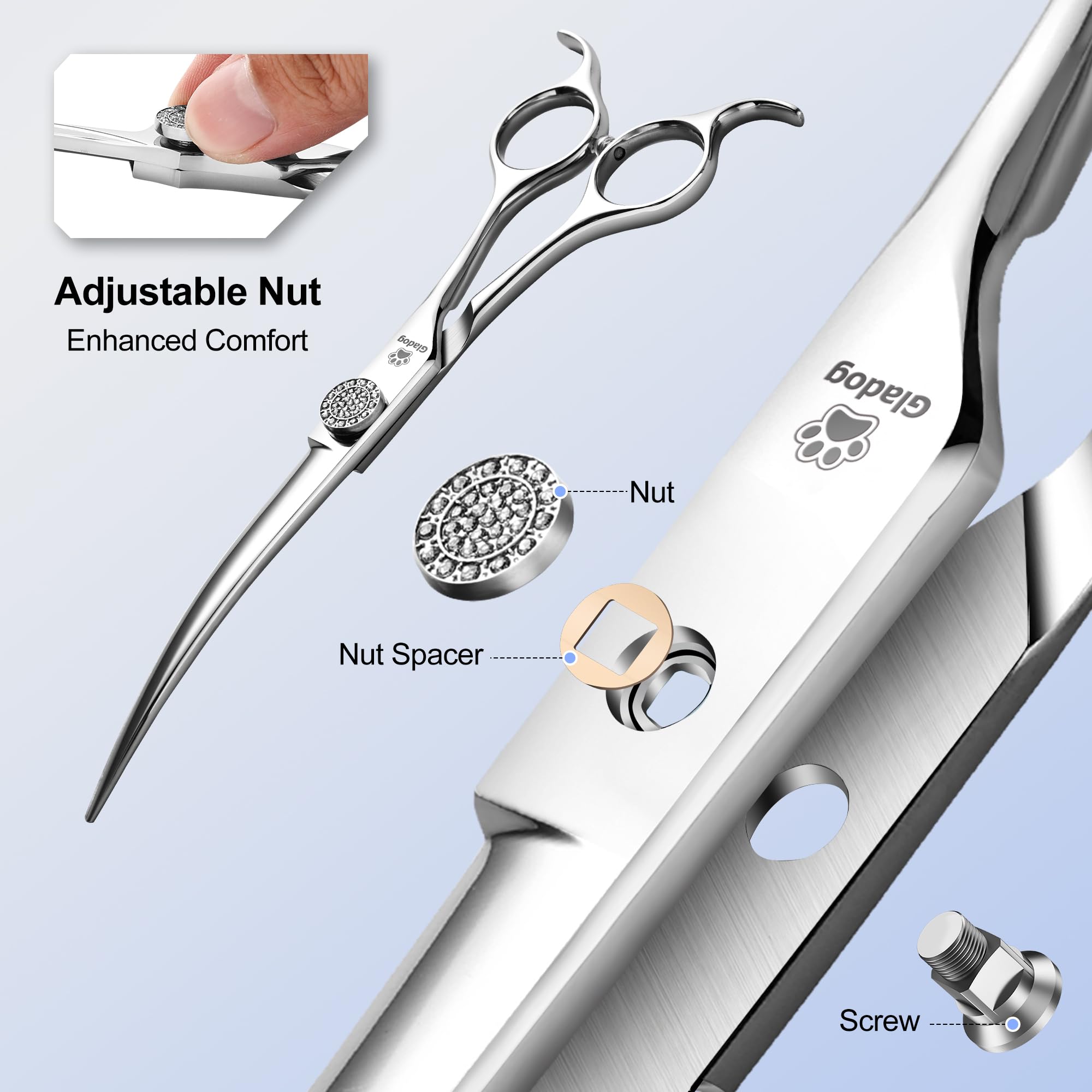 GLADOG thinning scissors 6-5inch for textured finishing and even coats