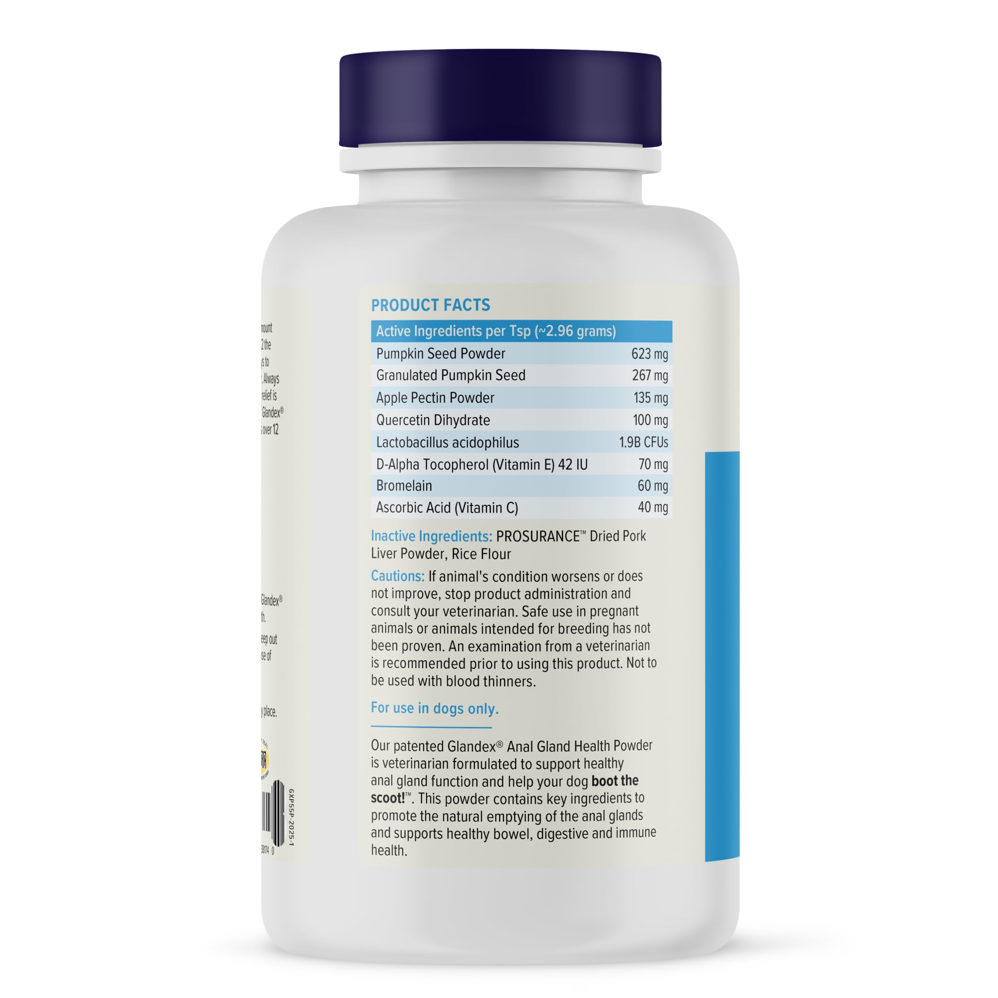 Glandex digestive enzymes probiotics powder aids digestive balance in dogs