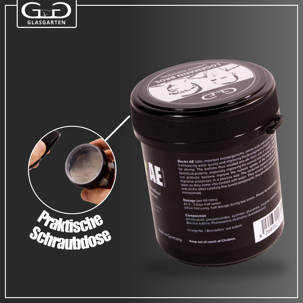 GlasGarten Bacter AE dissolving in water demonstrates rapid activation for tank use.