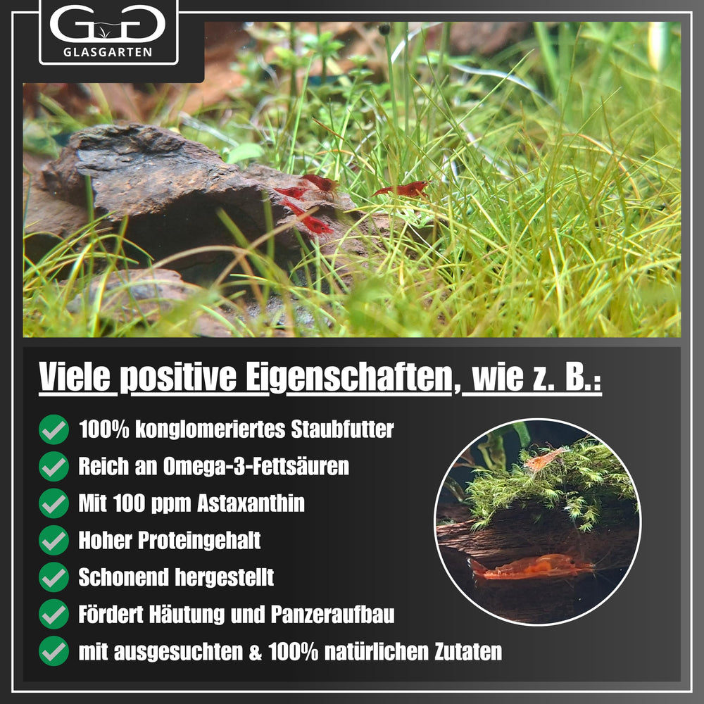Red coralline algae minerals provide trace elements for carapace support in GlasGarten food.