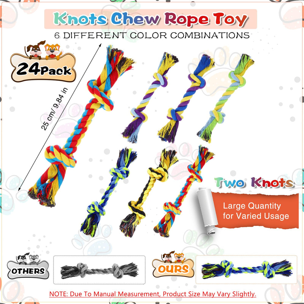 Glimin 10-inch blue yellow purple rope toy close-up for engaging chews