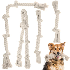 Glimin rope dog toy 2 knots white for interactive chew sessions.