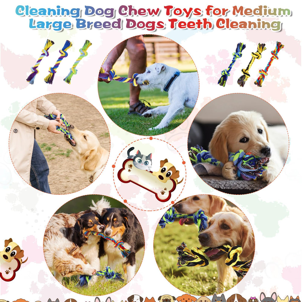 Glimin rope toy bundle for fetch, chew, and training sessions
