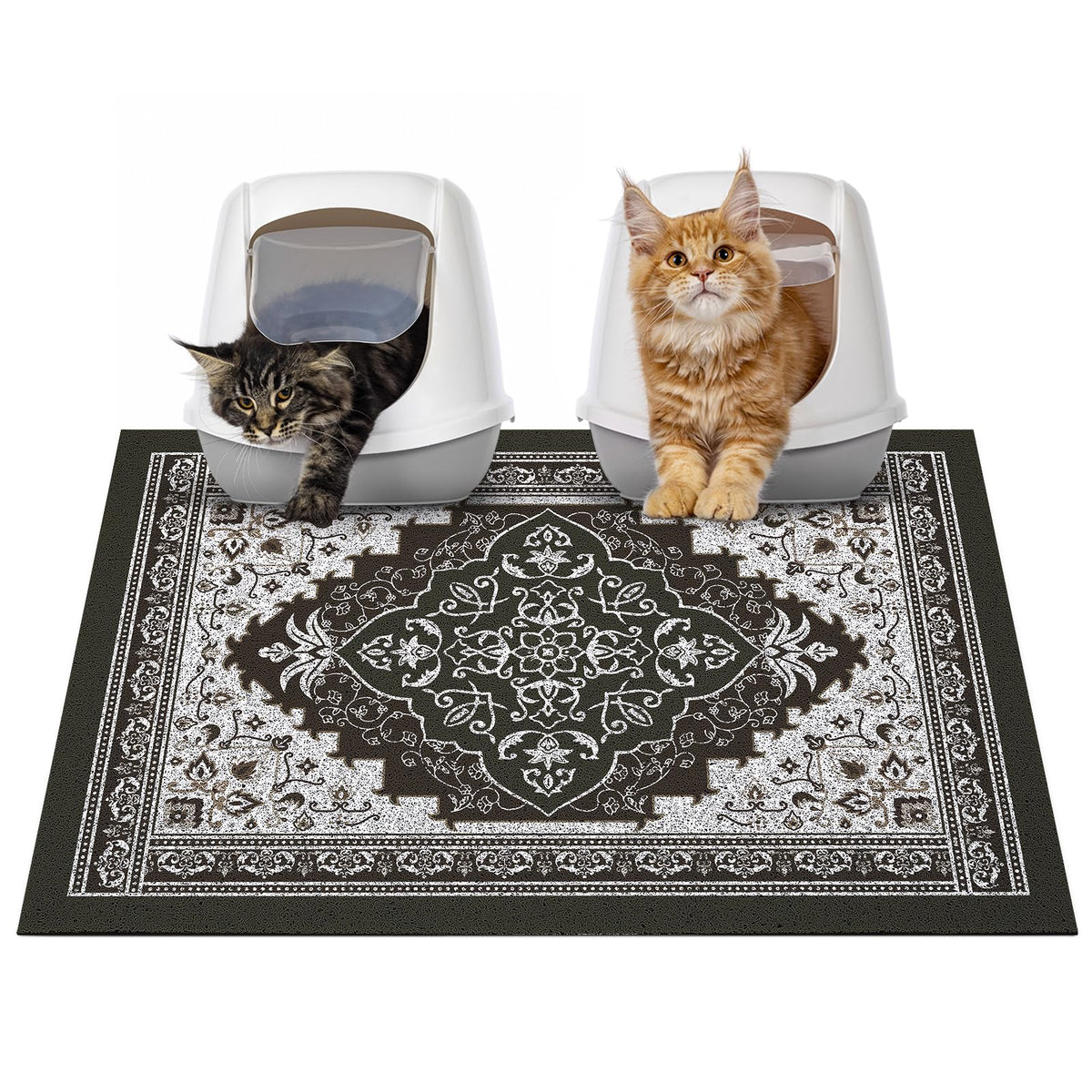 Glittme alfombra de arena para gatos atrapa arena y mantiene el suelo limpio