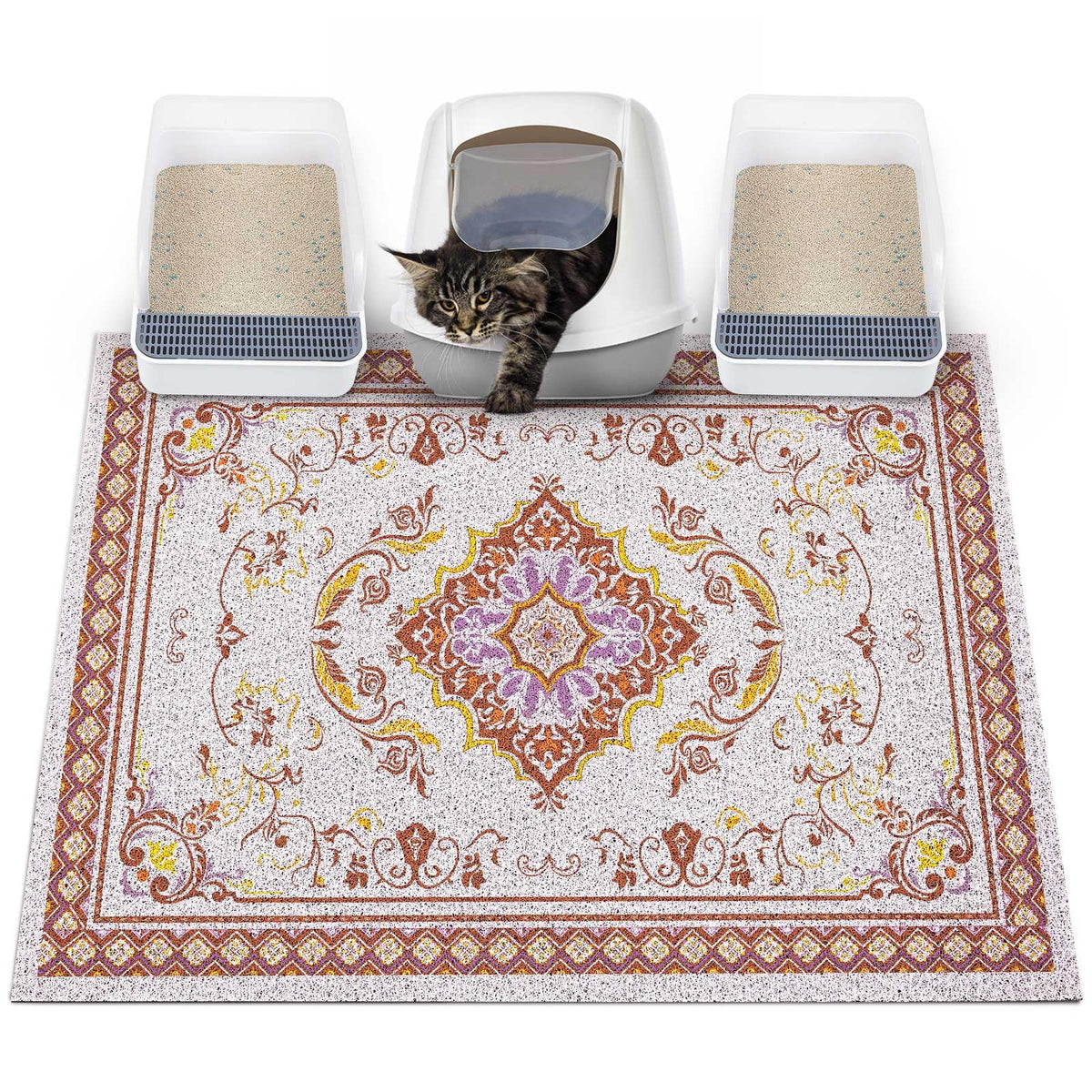 Glittme cat litter mat 40x30 traps litter to keep floors clean.