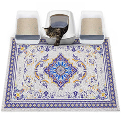 Glittme cat litter mat with non-slip base keeps the box steady and floors clean.