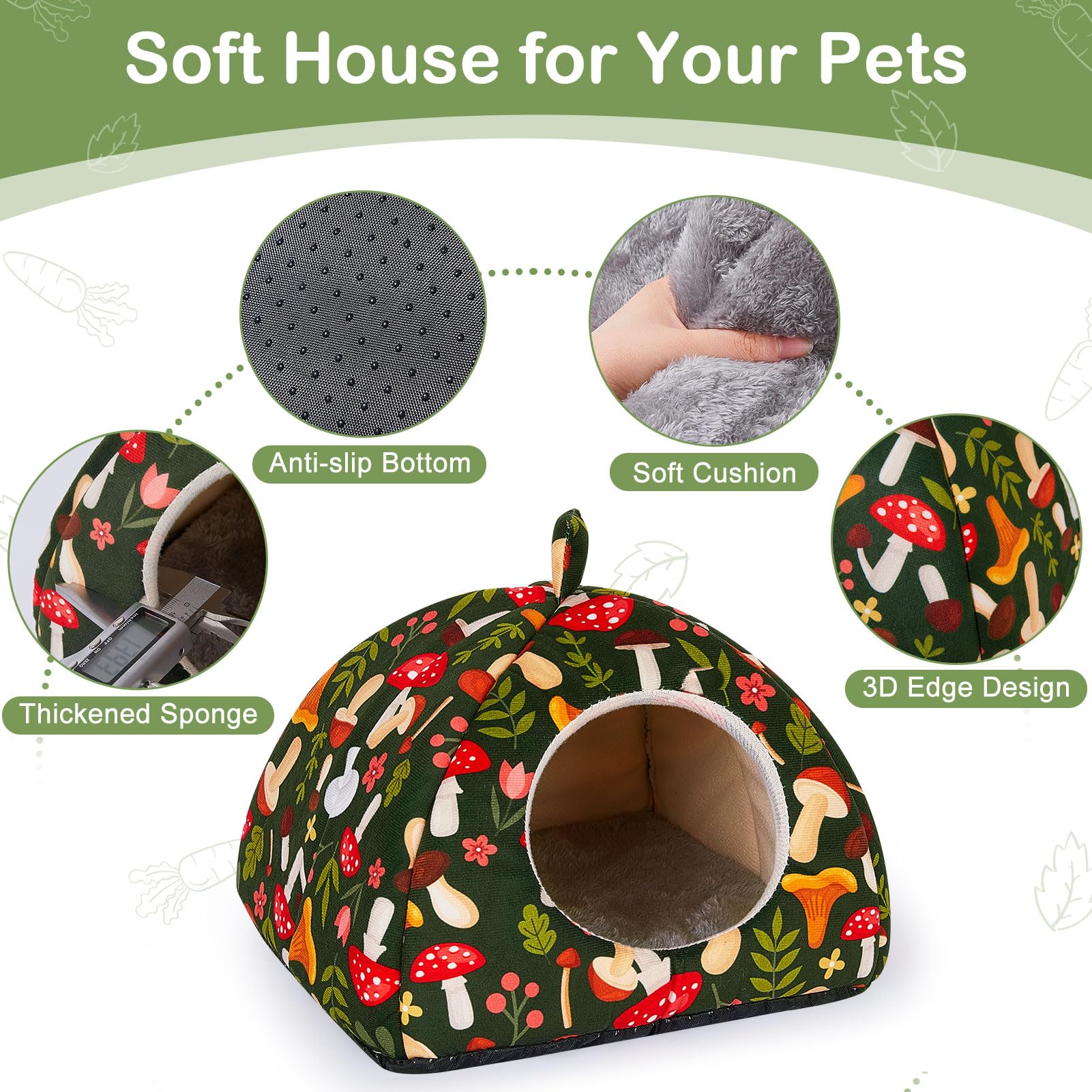 Glittme guinea pig hideout washable cover allows easy cleaning after scratch sessions.