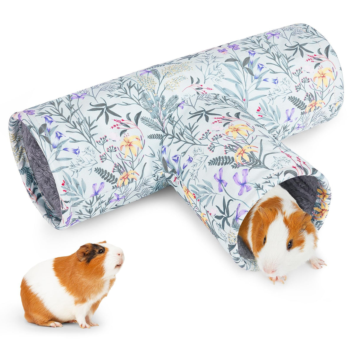 Glittme Guinea Pig Tunnel with canvas-plush exterior for a cozy hideout and exploration.