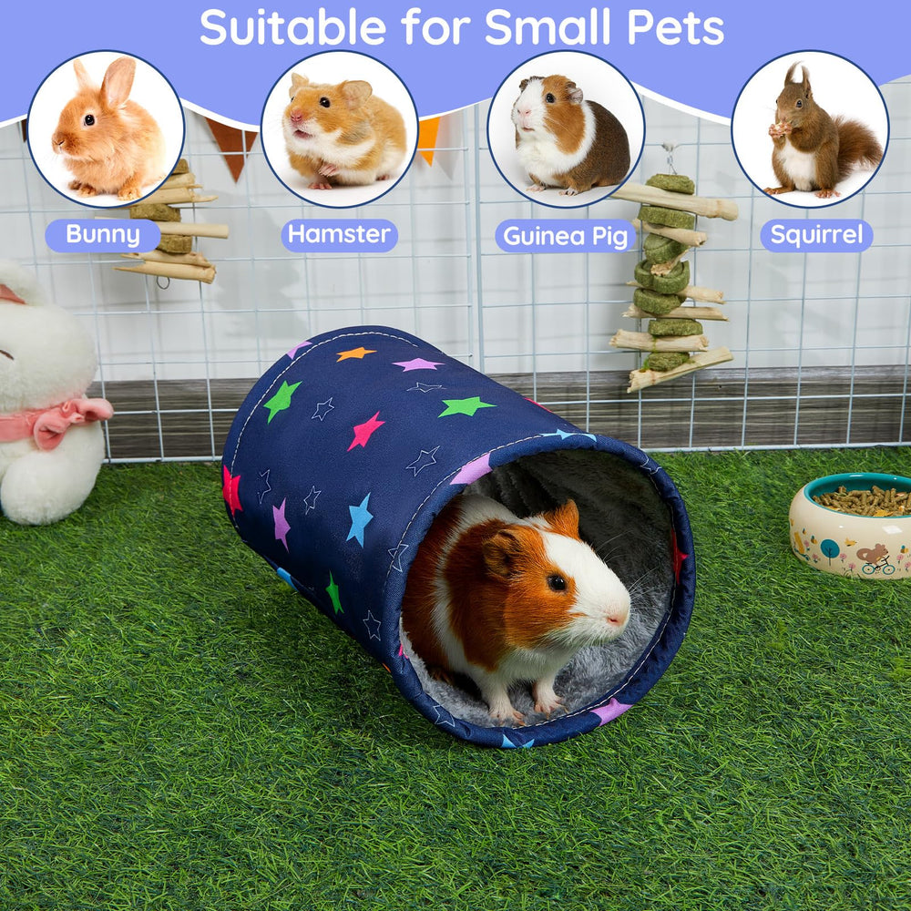 Glittme guinea pig tunnel colorful-stars adds visual appeal and safe retreat.