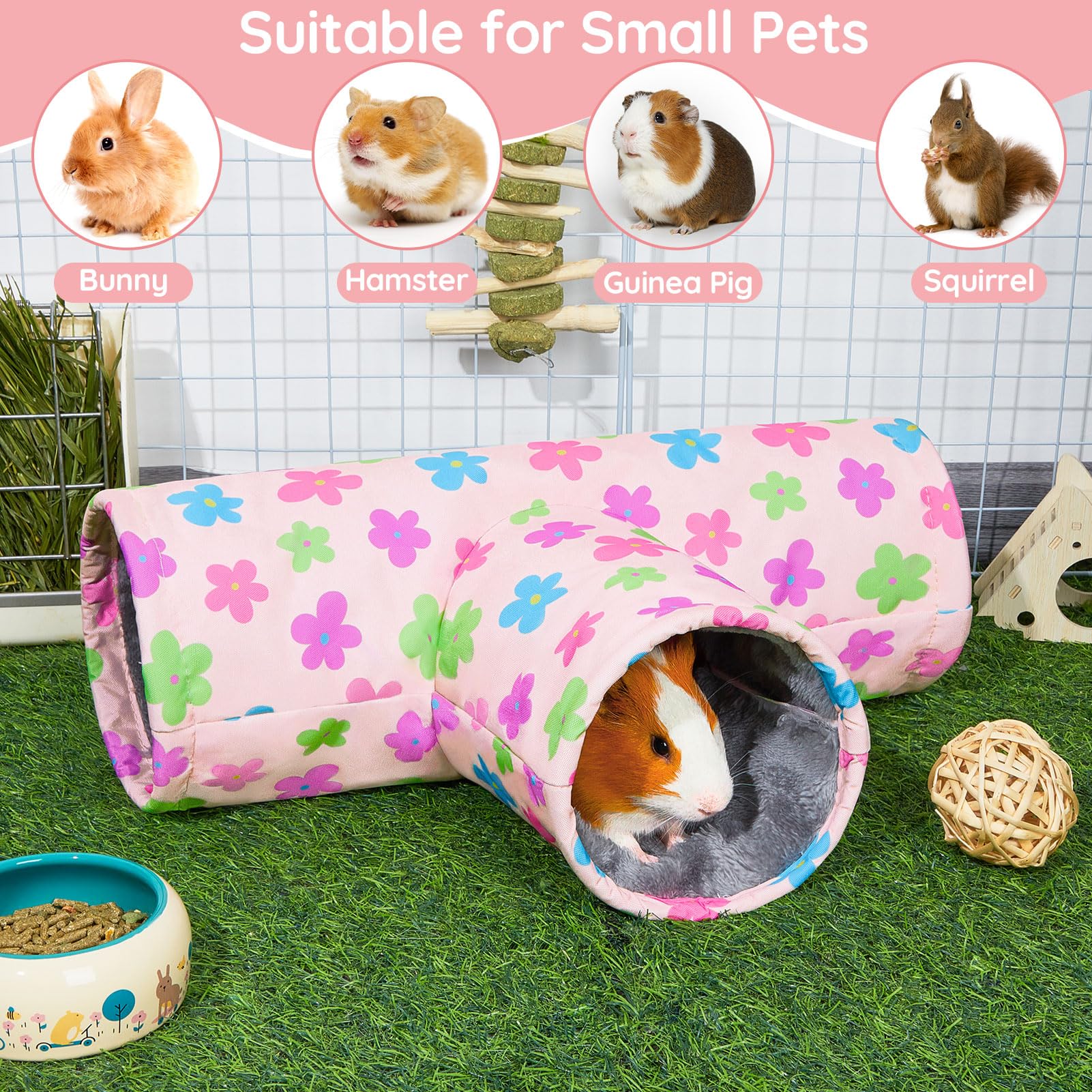 Glittme guinea pig tunnel in use as a portable hideout for small pets.