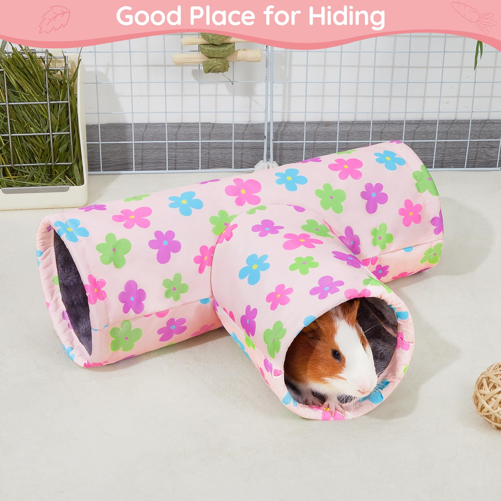 Glittme guinea pig tunnel plush interior for soft, pet-friendly comfort.