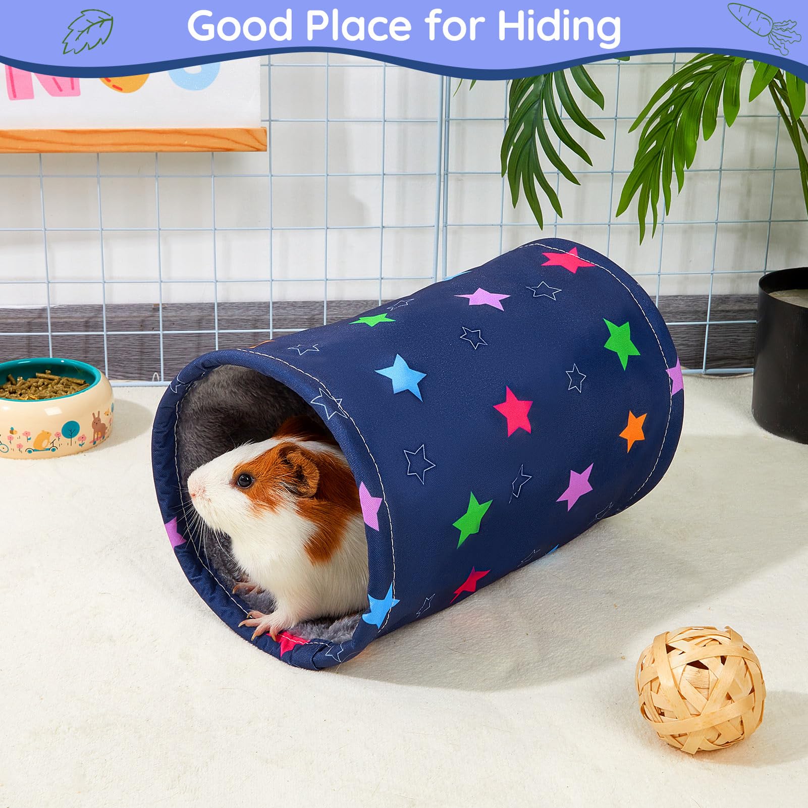 Glittme guinea pig tunnel unfolded-length offering spacious play space.