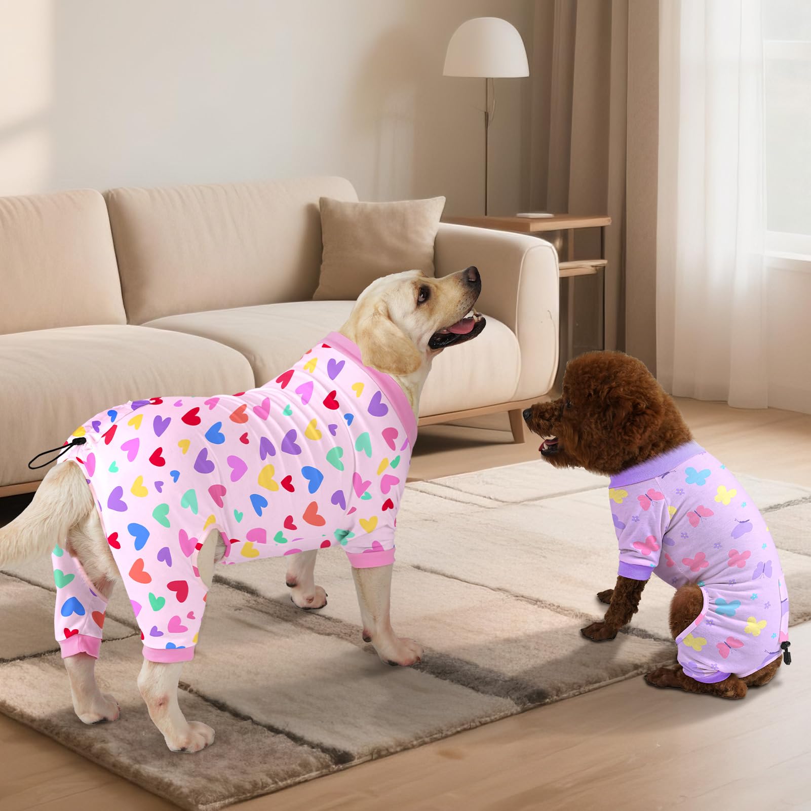 Glittme 2PACK dog pajamas back buckle adjustable for a better fit