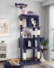 Globlazer 72in cat tree height offers tall play space for large cats.