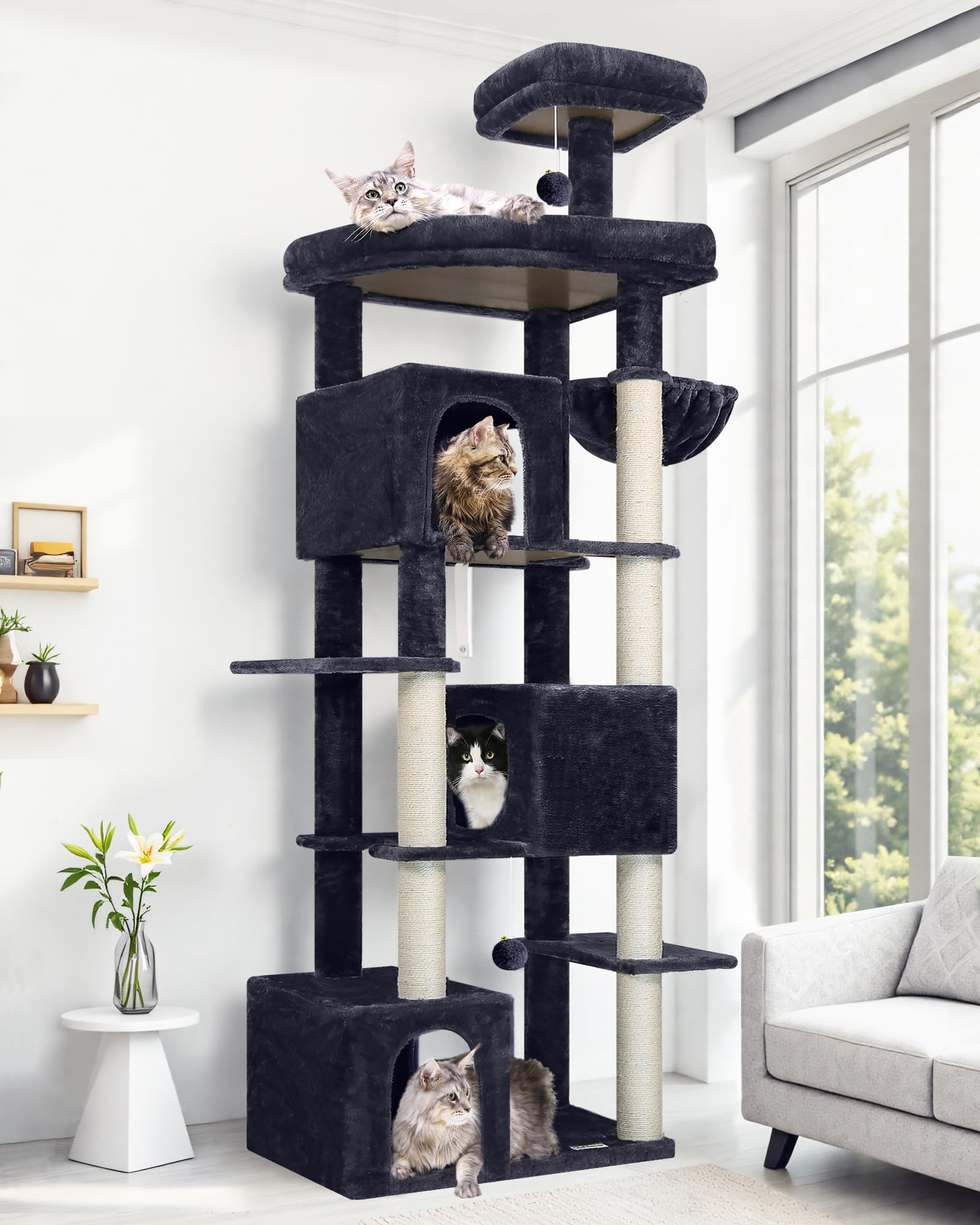 Globlazer 80-inch cat tree tall for multi-cat indoor play